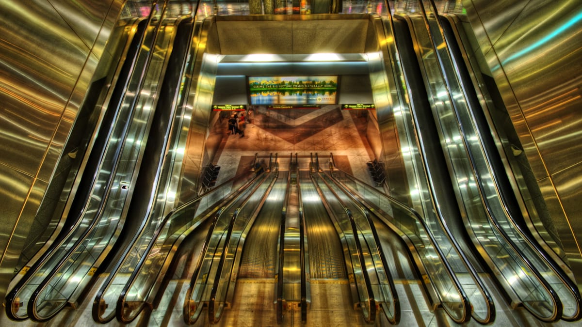 Denver International Airport Train Station Escalators