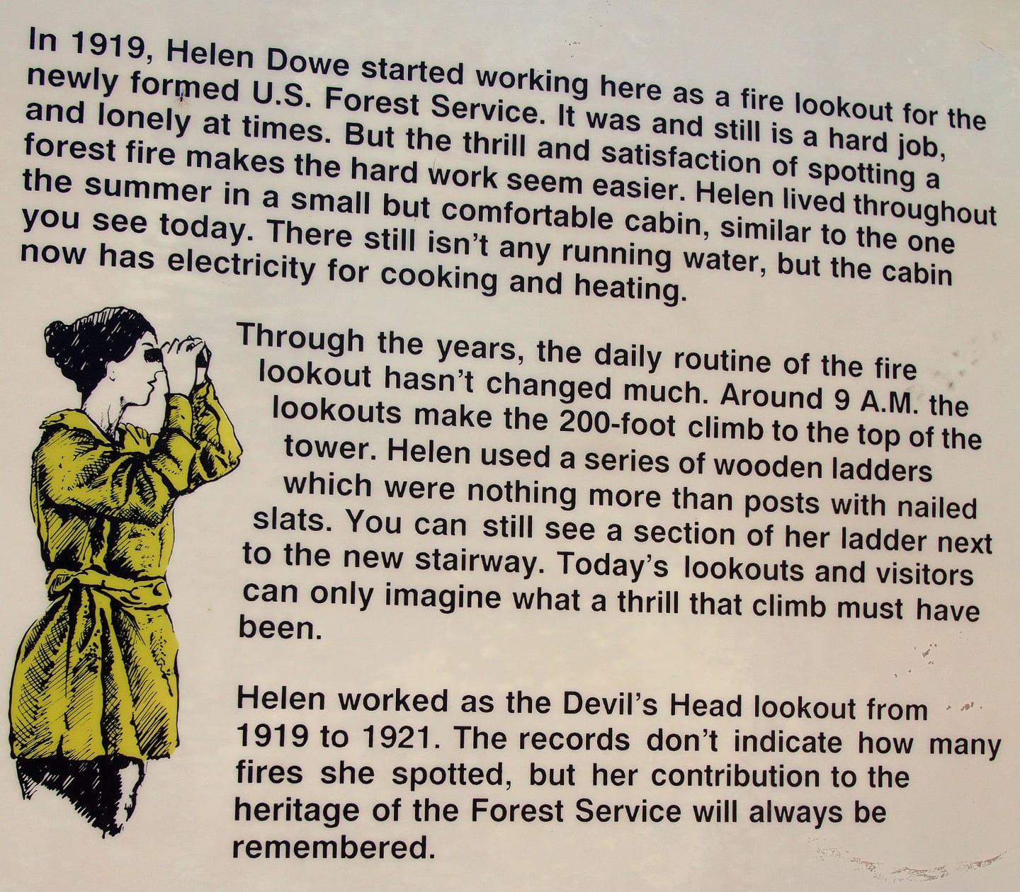 Devil's Head Trail Interpretive Sign Helen Dowe