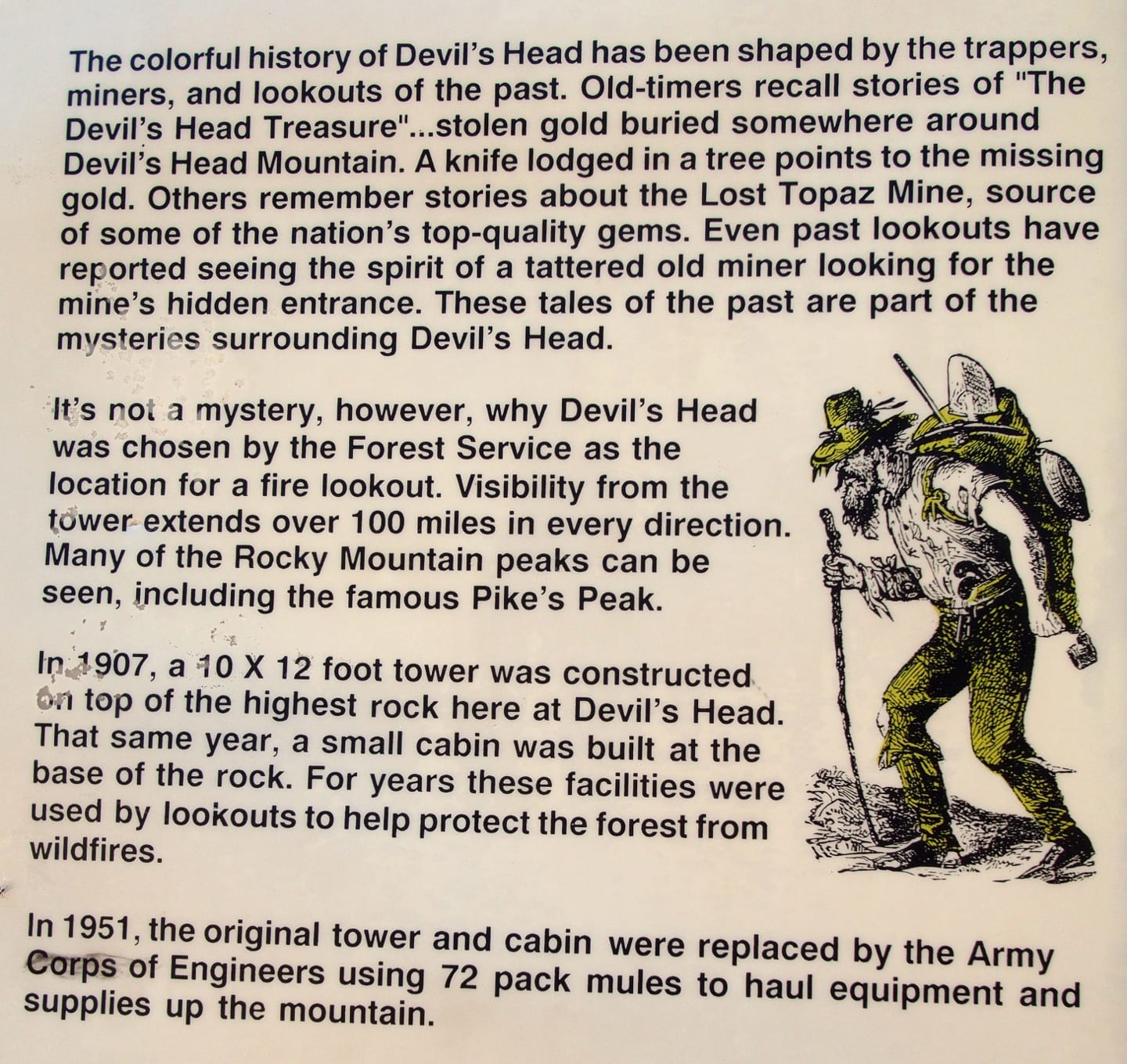 Devil's Head Trail Historic Interpretive Sign