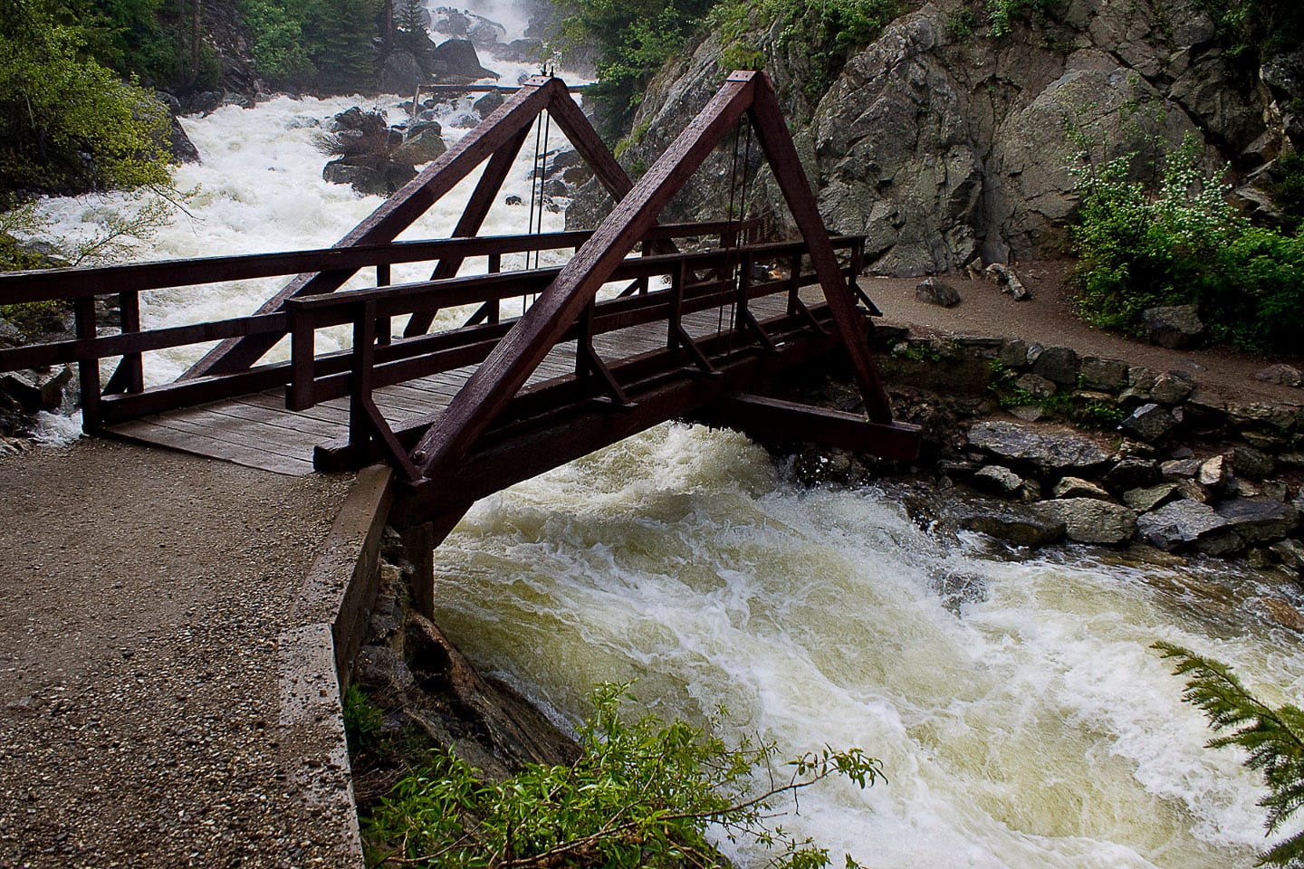 Fish Creek Falls Trail Bridge Whitewater