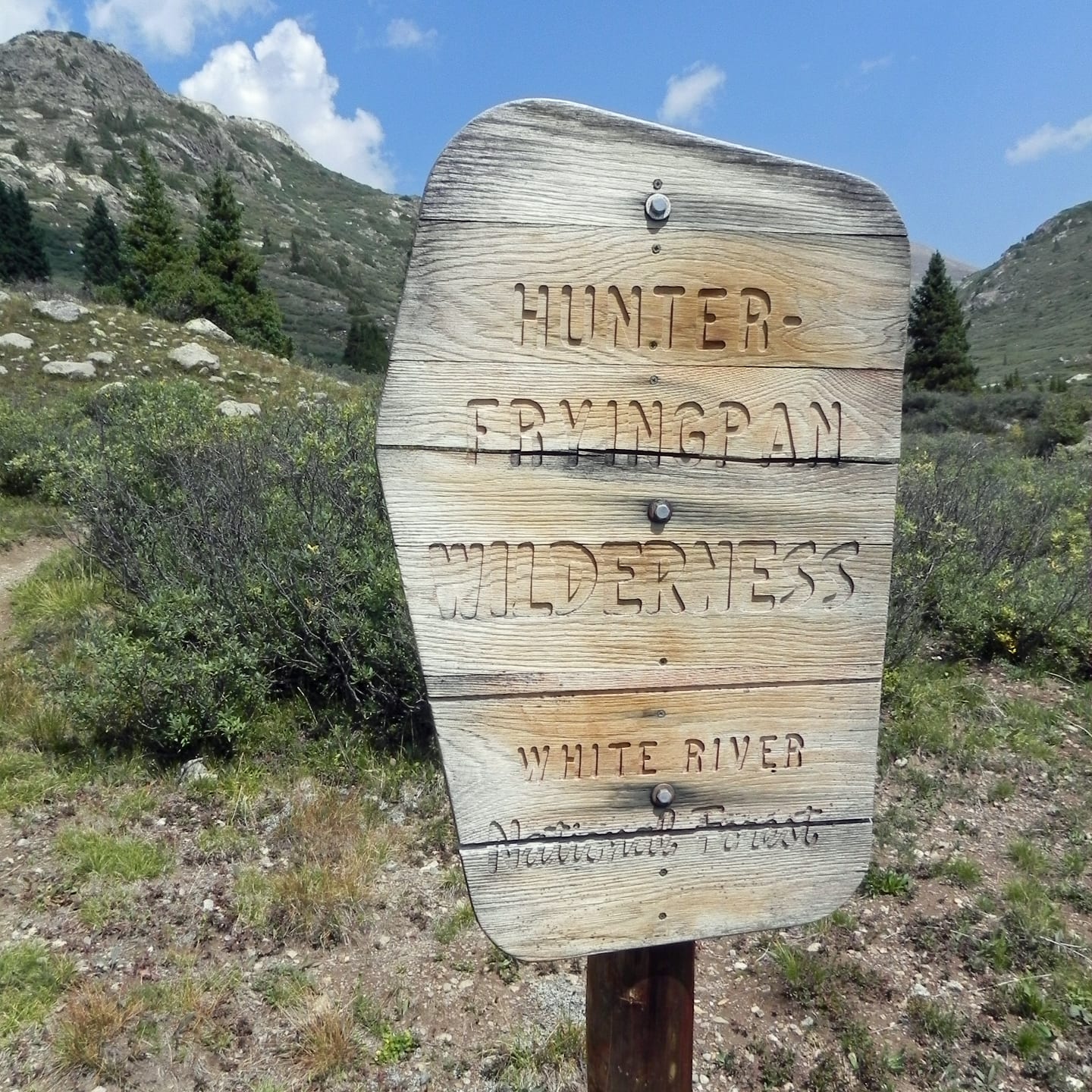 Hunter Fryingpan Wilderness Sign