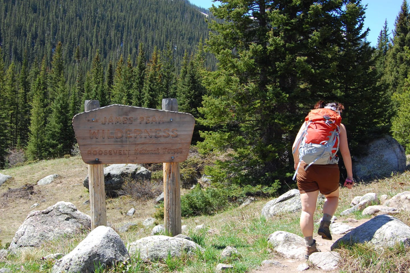 James Peak Wilderness Sign Hiking