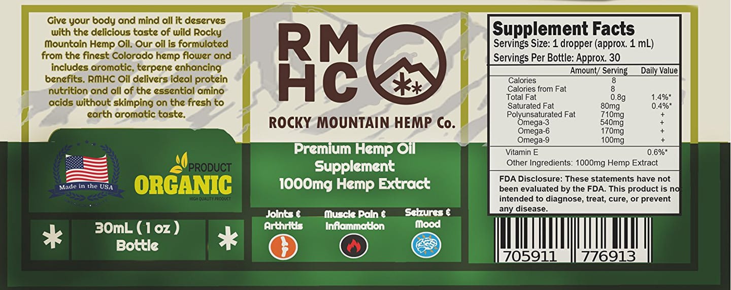Rocky Mountain Hemp Oil Label