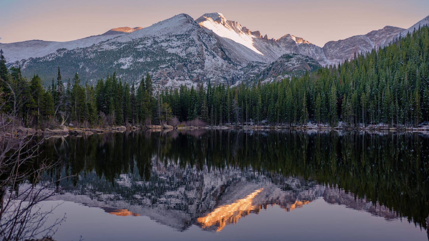 Hiking Bear Lake Dusk Rocky Mountain National Park