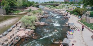 Denver Confluence Park Hot Summer Day