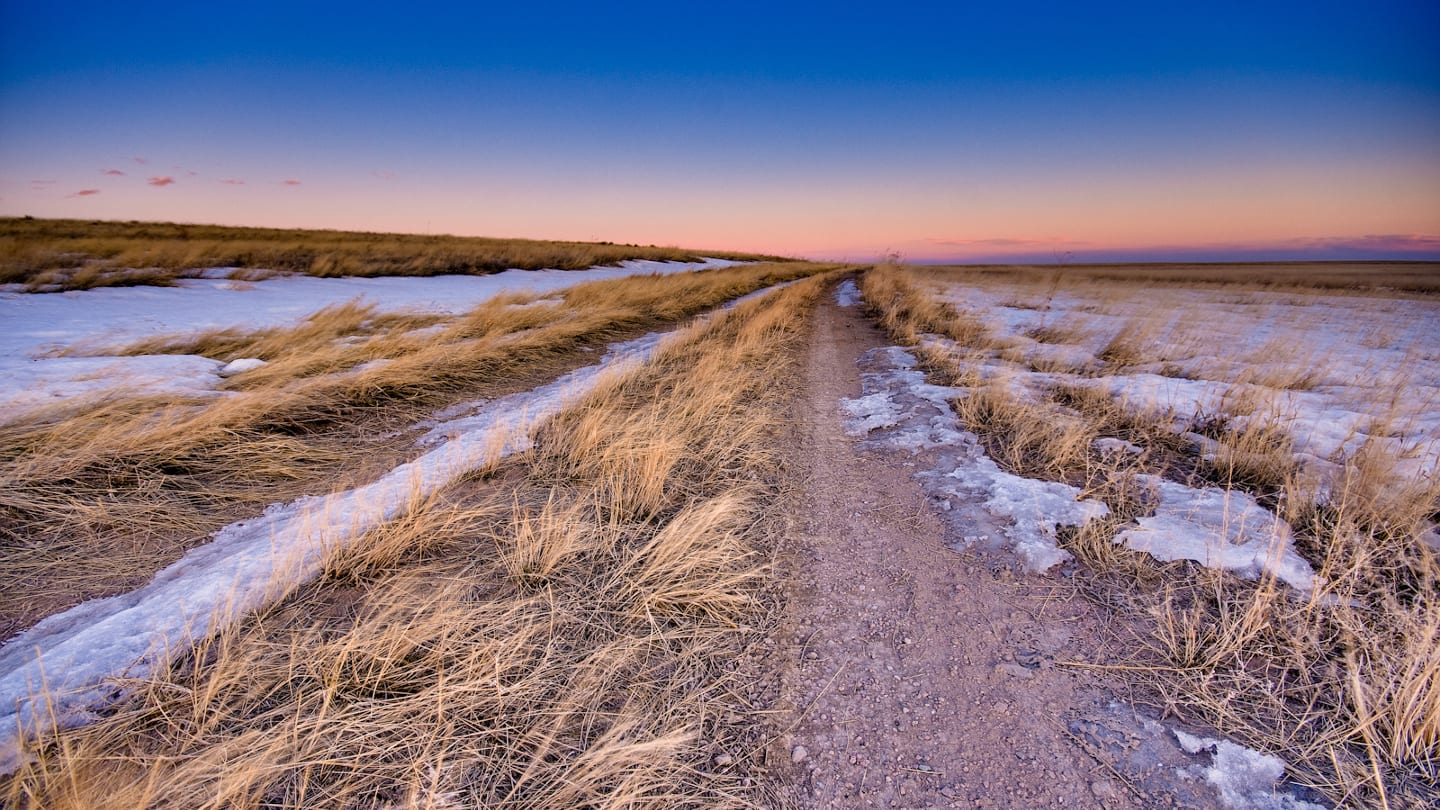Driving Pawnee National Grassland Sunset Twilight