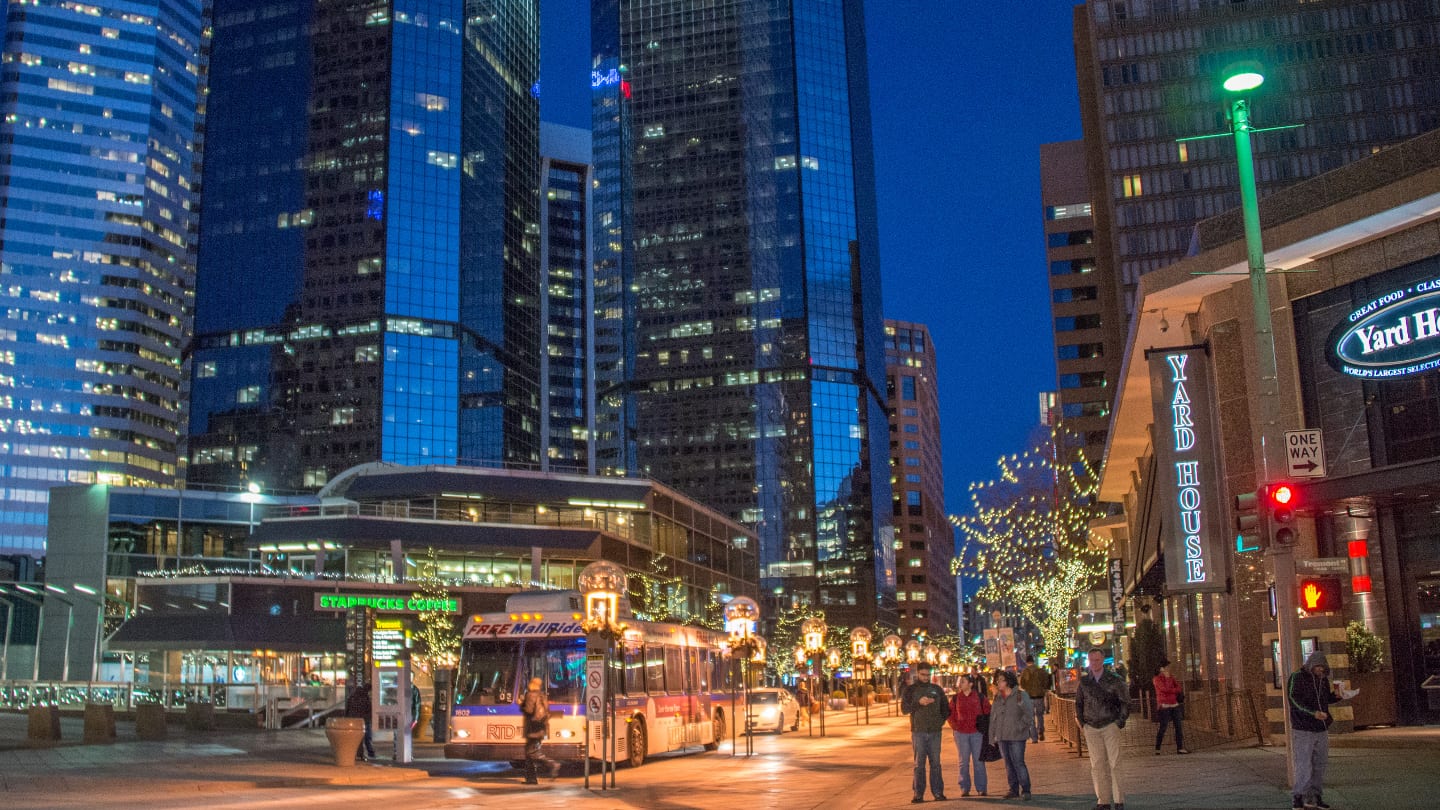 16th Street Mall Denver Colorado Night