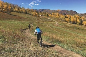 Snowmass Bike Park Single Track Autumn Aspens