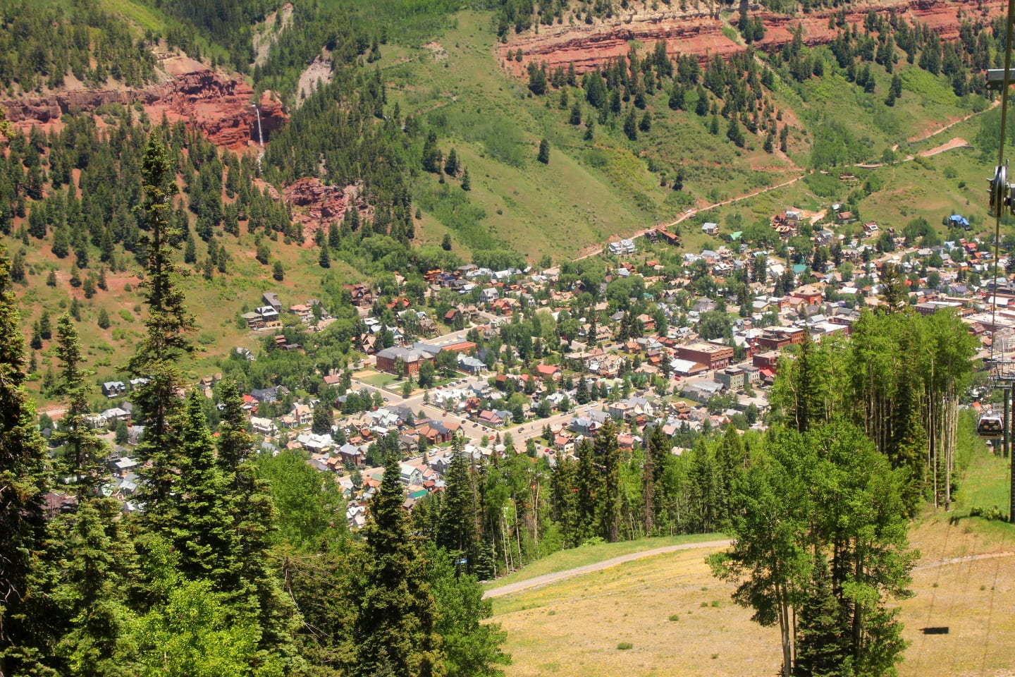 Telluride Colorado Gondola Aerial View Summer