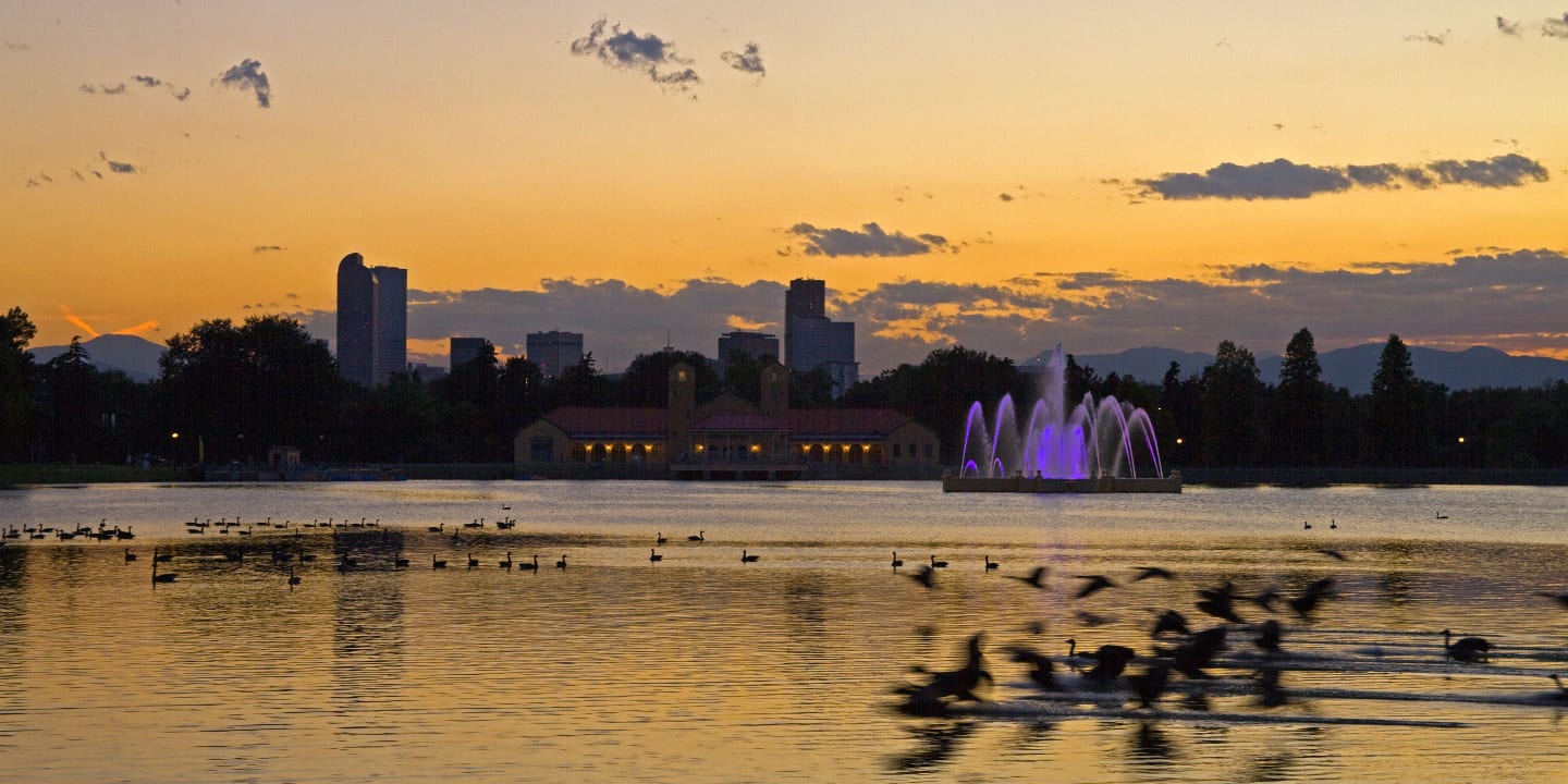 Colorado Vacations Trips City Park Sunset Geese