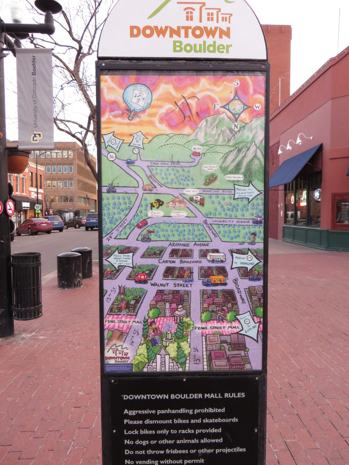 Pearl Street Mall Map Boulder CO