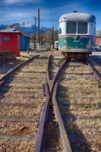 Streetcar Railroad Tracks Colorado Springs Pikes Peak