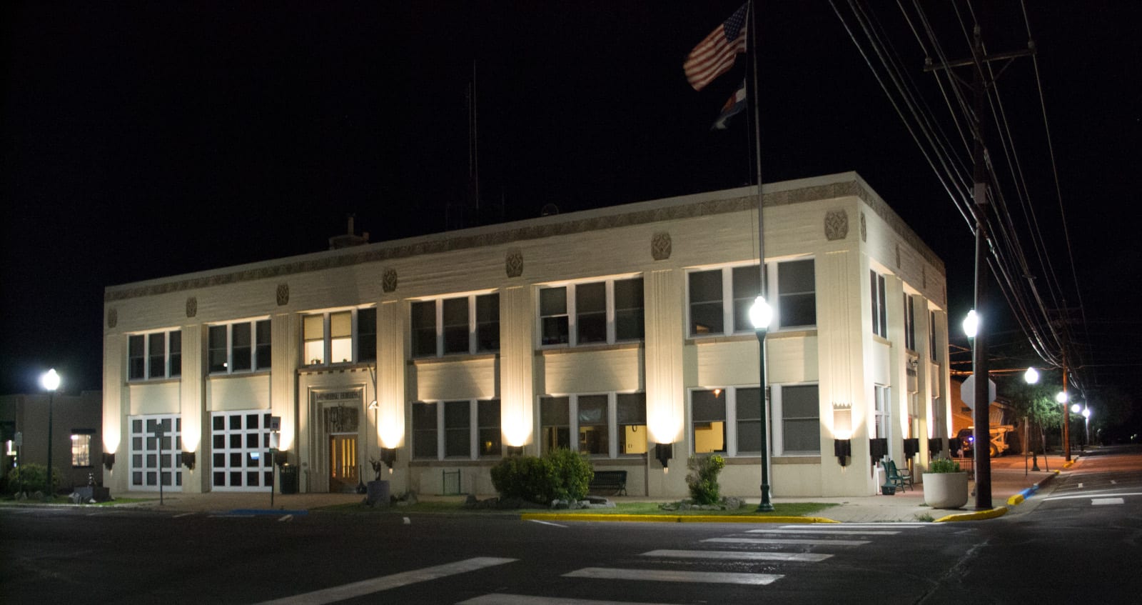 Gunnison CO Municipal Building Exterior Night