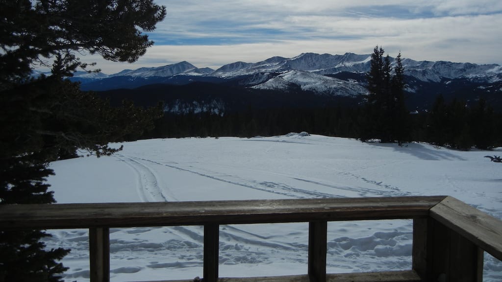 Colorado Ski Hut Deck Mountain View