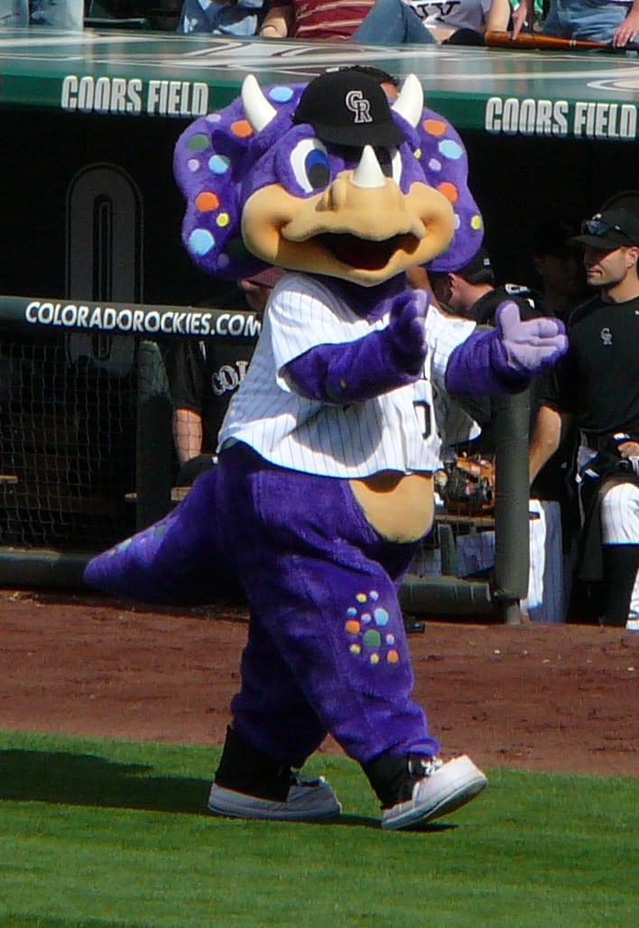 Colorado Rockies Mascot Dinger Dinosaur