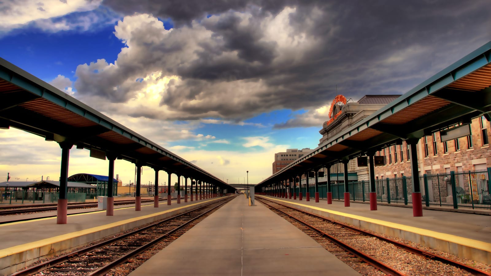 Travel Destination Denver Union Station Railroad Train Tracks