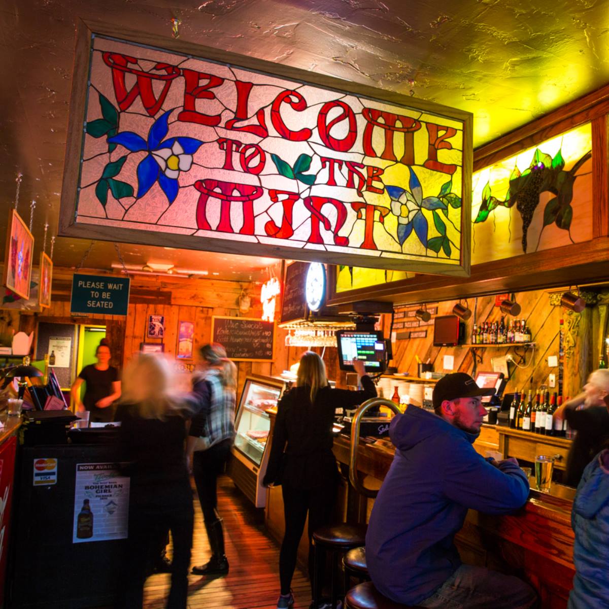 Historic Mint Steakhouse Silverthorne Bar Welcome Sign