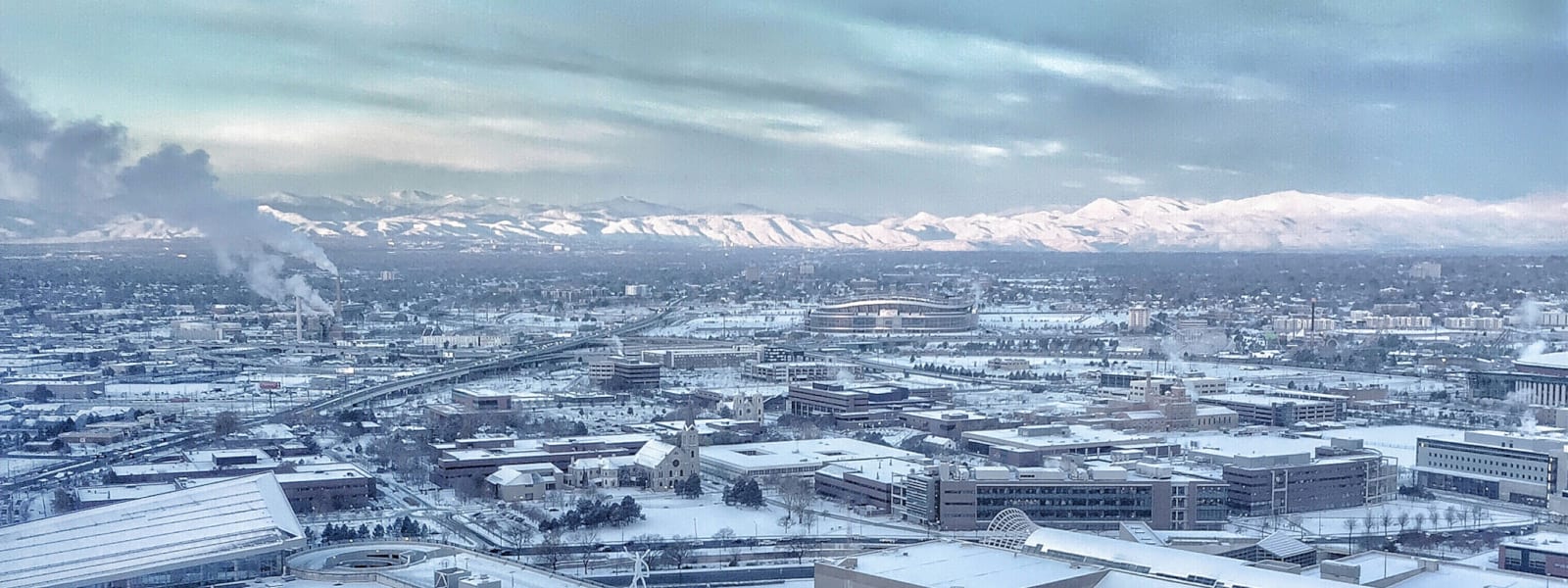 Denver Travel Destination Snow Covered Rocky Mountains Hyatt Regency Lounge View