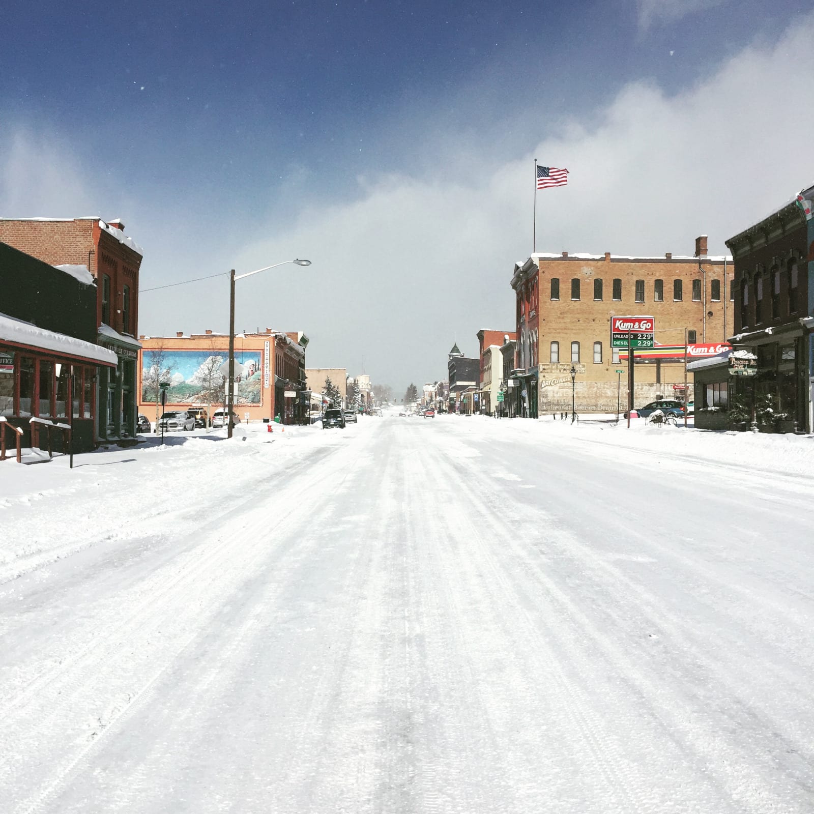 Perjalanan Musim Dingin Jalan Depan Jalan Leadville Colorado