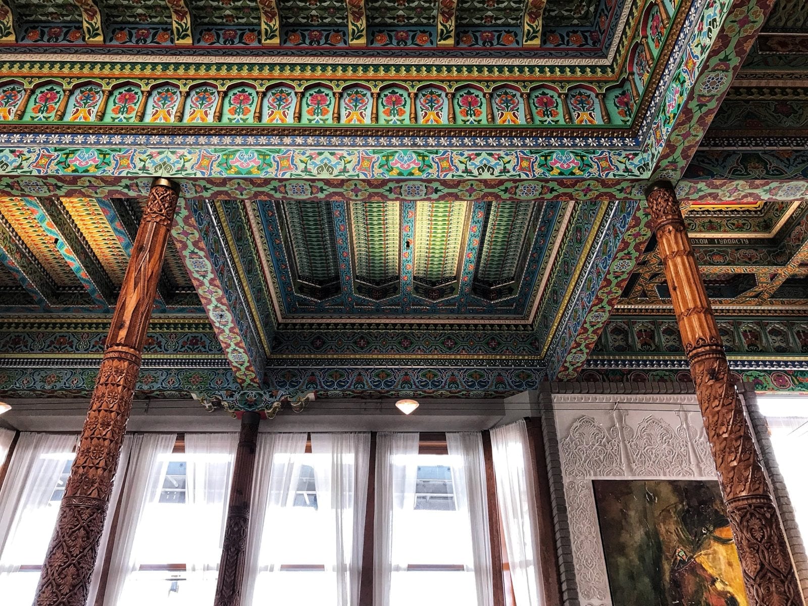 image of ceiling at Boulder Dushanbe teahouse