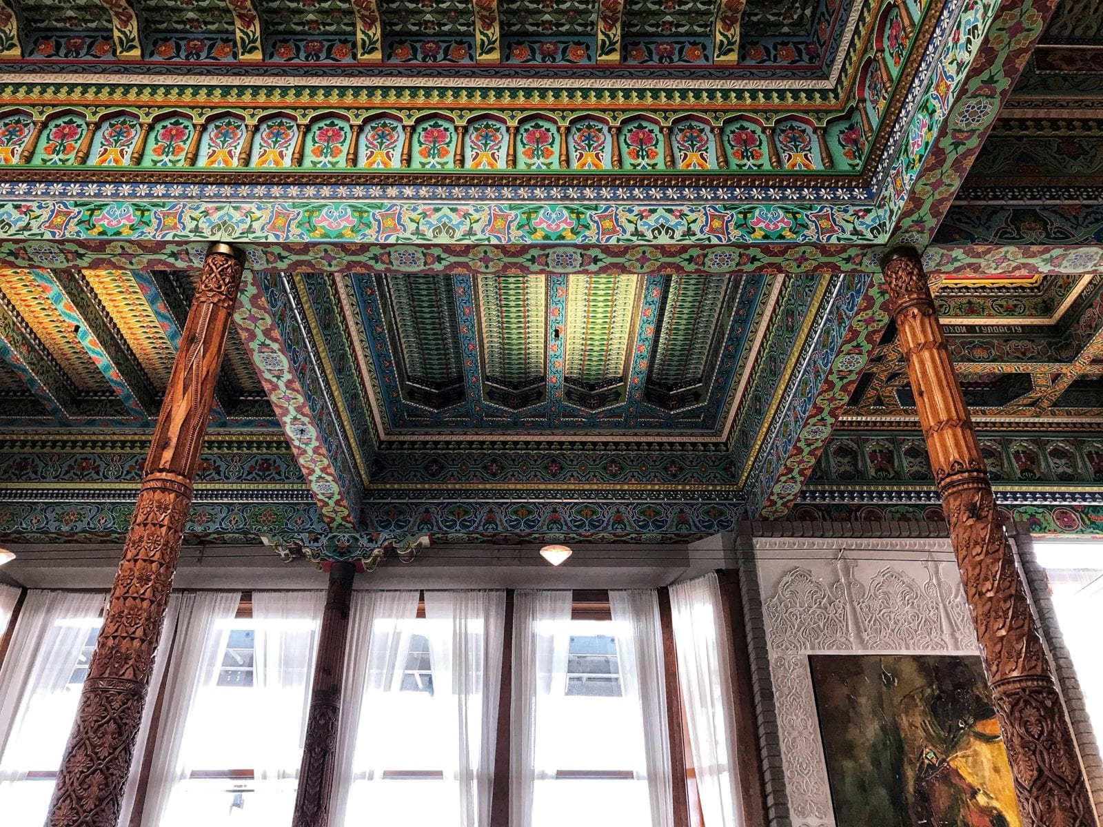 image of ceiling at Boulder Dushanbe teahouse