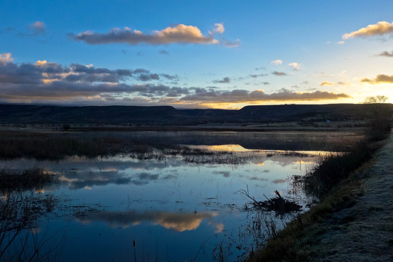 Orchard City CO Farm Reservoir Sunrise