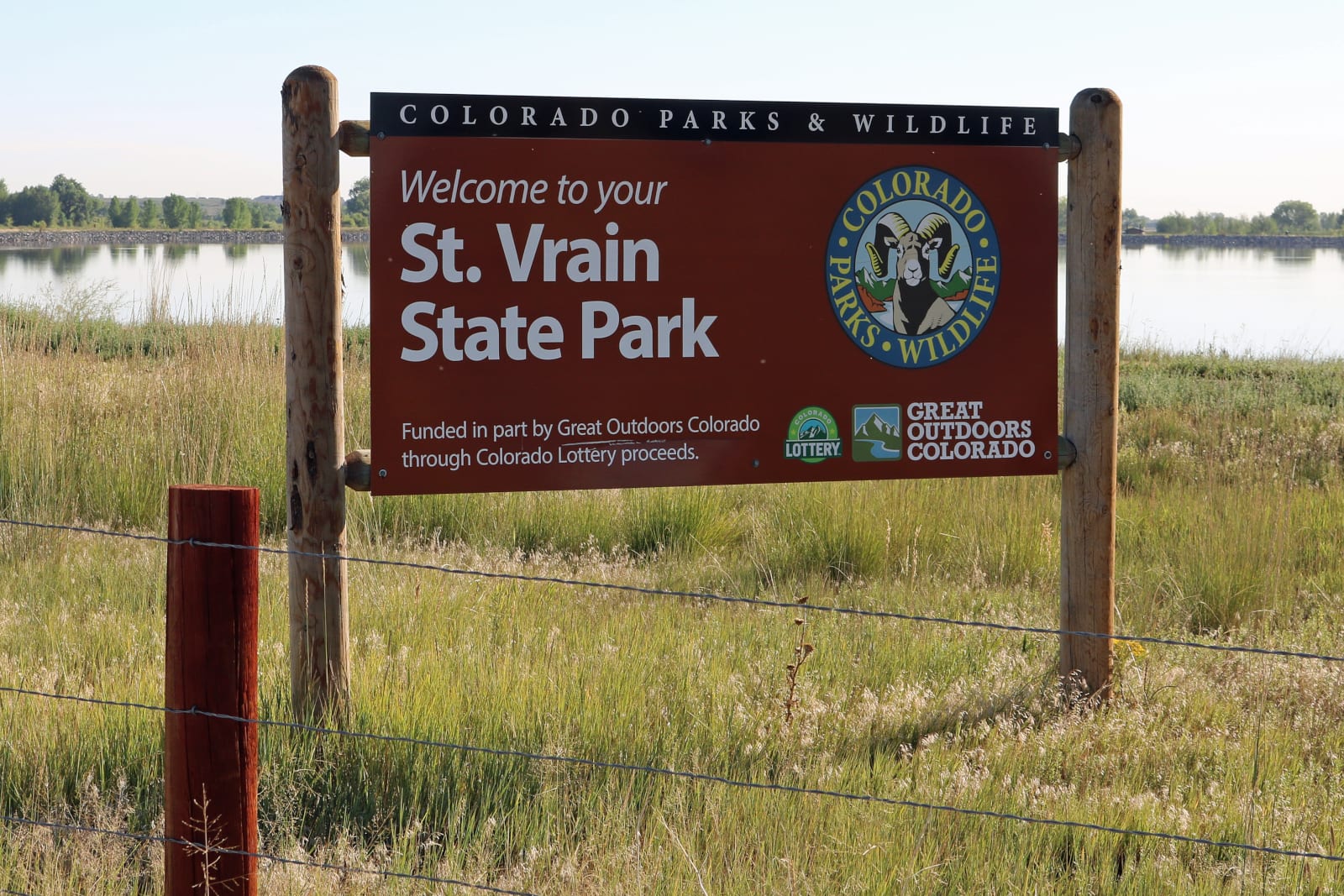 St Vrain State Park Firestone CO Welcome Sign