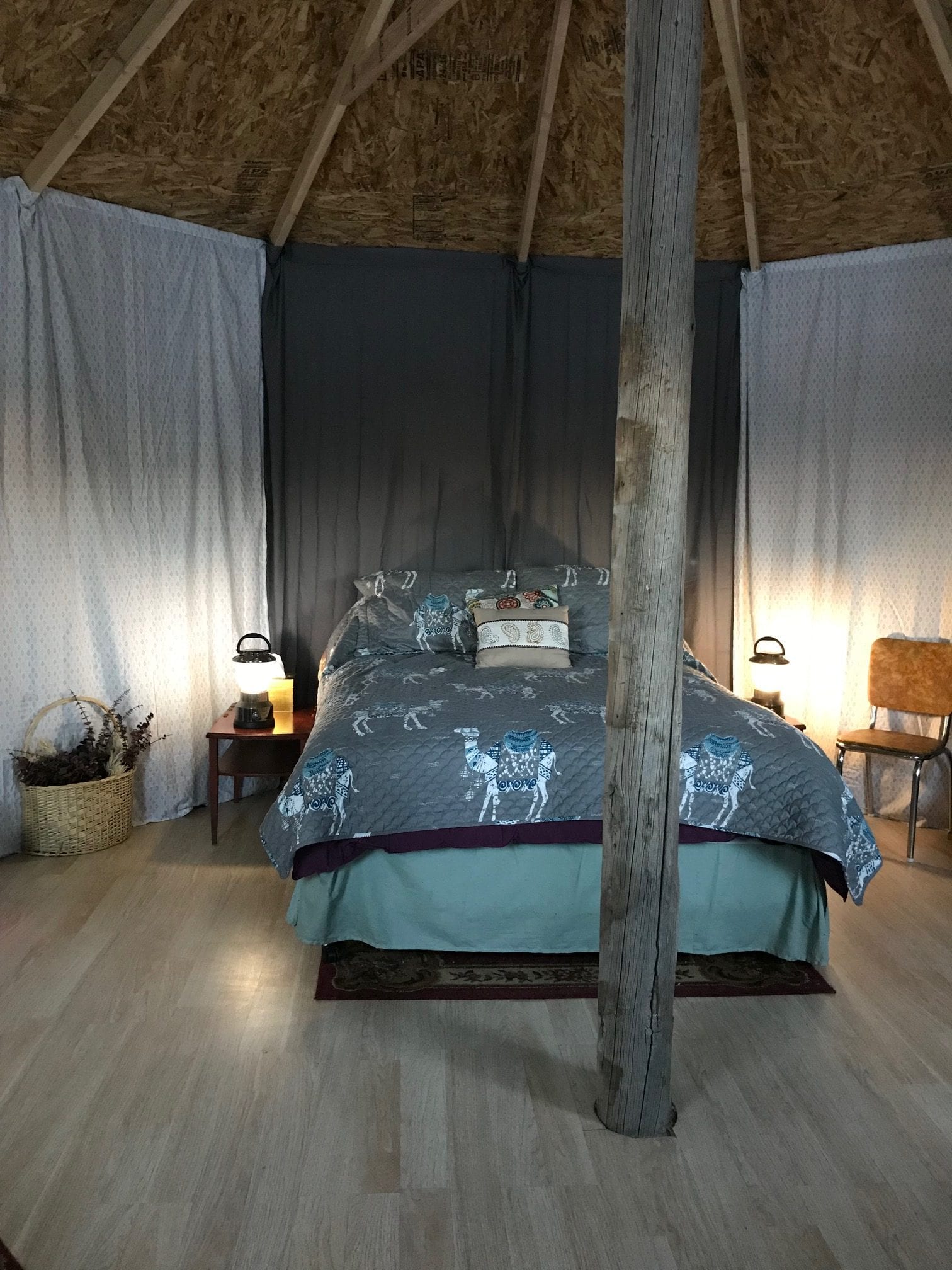 image of inside of yurt 