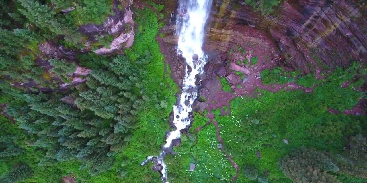 Bear Creek Falls Telluride Aerial View