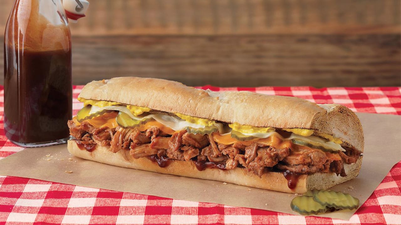 Quiznos Sub Sandwich Barbecue Pulled Pork