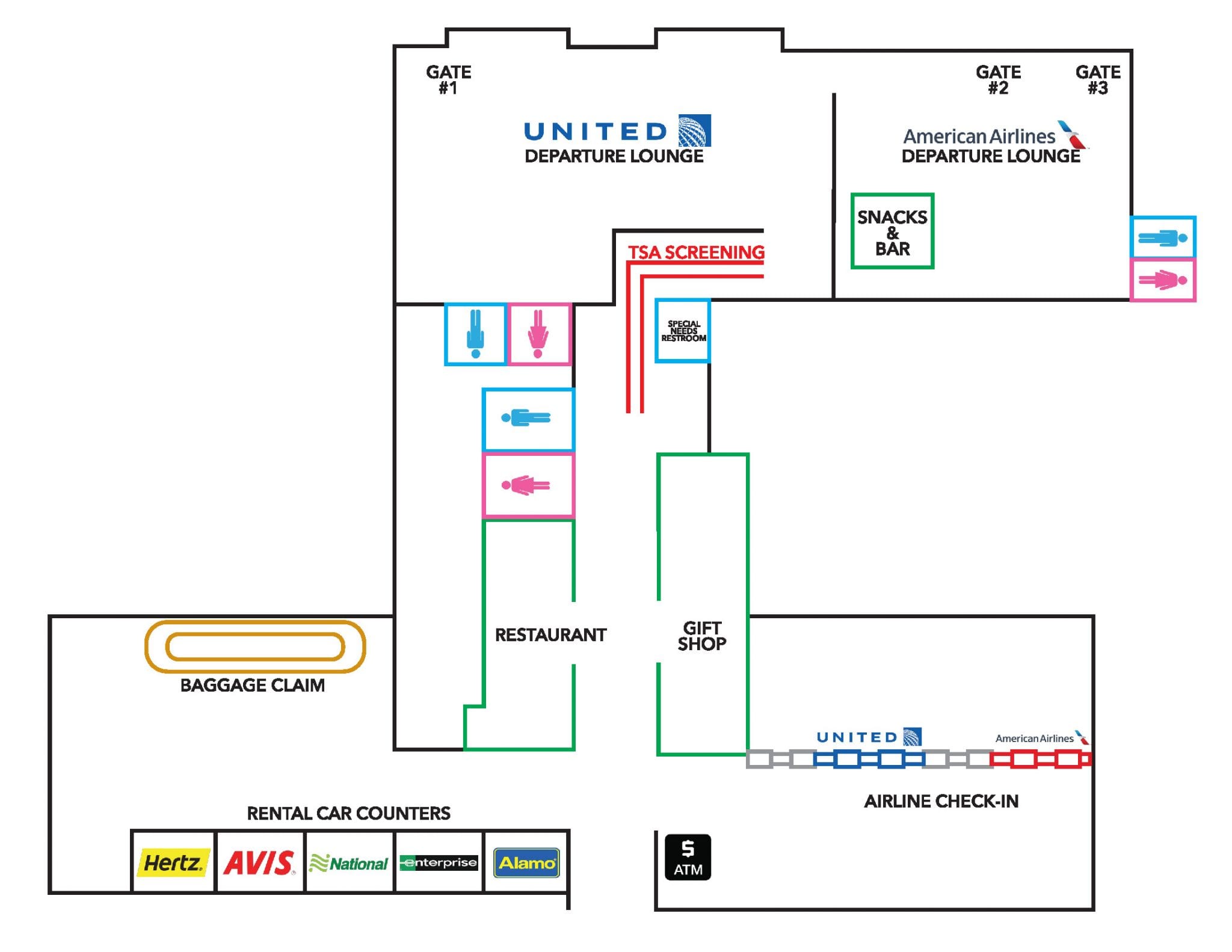 Durango La Plata County Airport Terminal Map