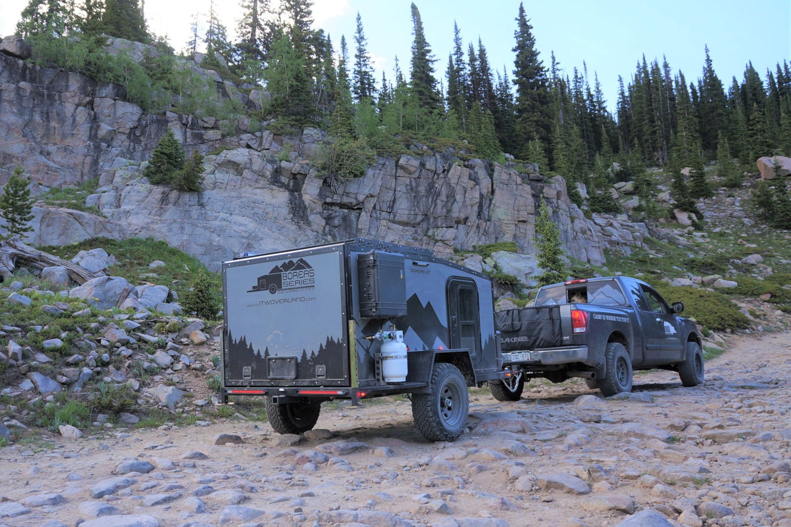 Into The Wild Overland Boreas XT Off Road Travel Trailer Pulled By Truck