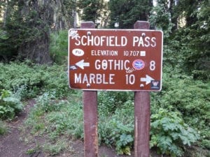 Marble Colorado Schofield Pass Sign