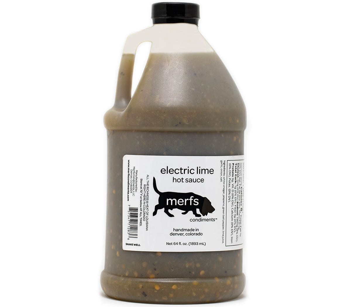 Merfs Condiments Electric Lime Hot Sauce Half Gallon