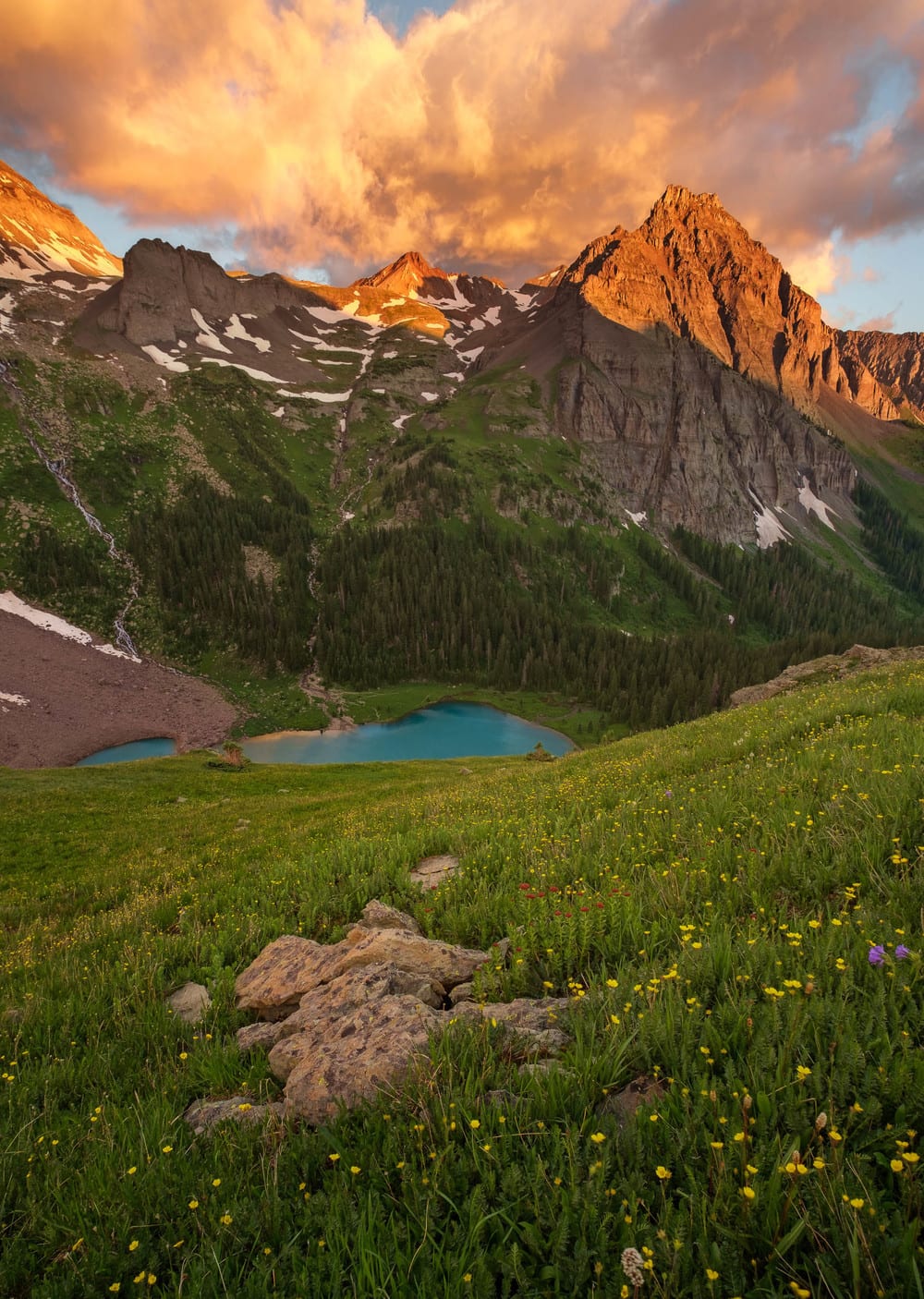 Mount Sneffels Wilderness Blue Lakes Sunrise