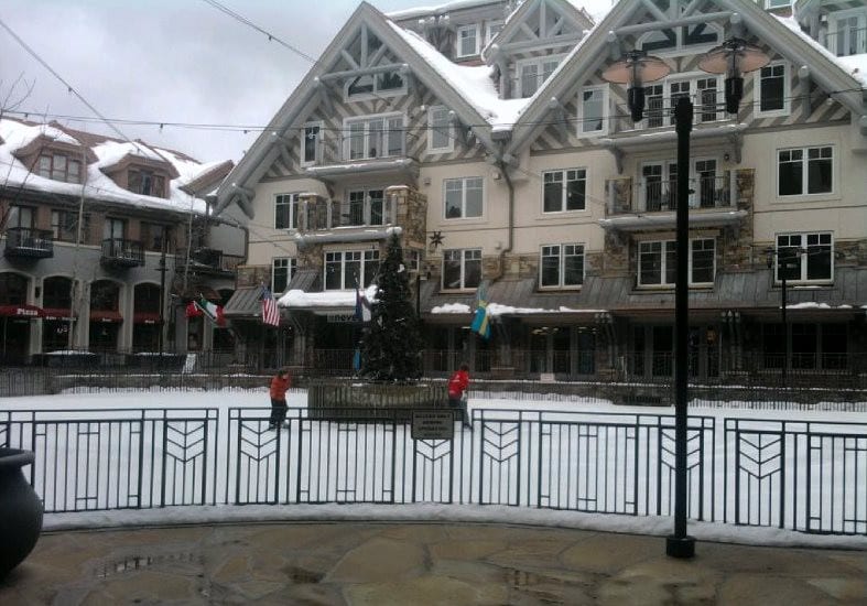 Mountain Village Colorado Ice Rink Reflection Plaza
