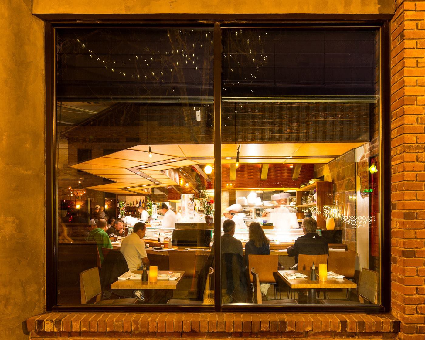 Sushi Den Tables Denver CO Looking Through Window