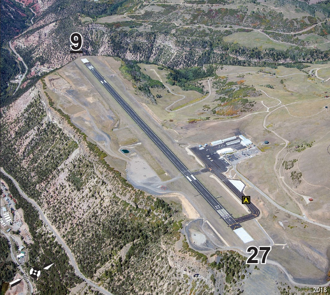Telluride Regional Airport Runway Aerial View