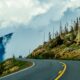 Distracted Driving Colorado Mountain Road Clouds