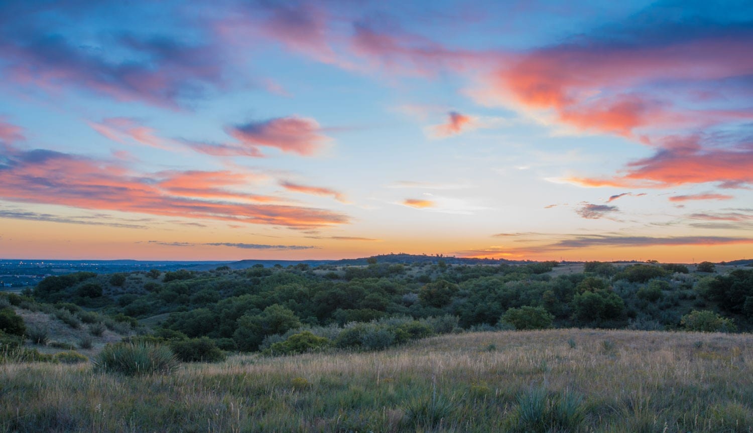 image of sunset at Daniels Park