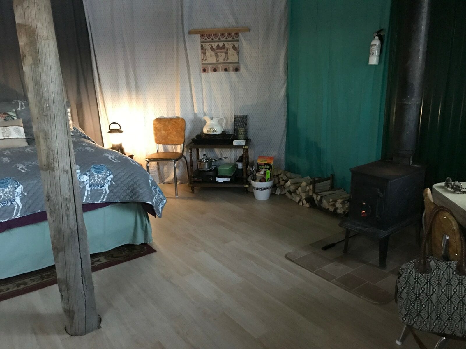 image of inside the yurt