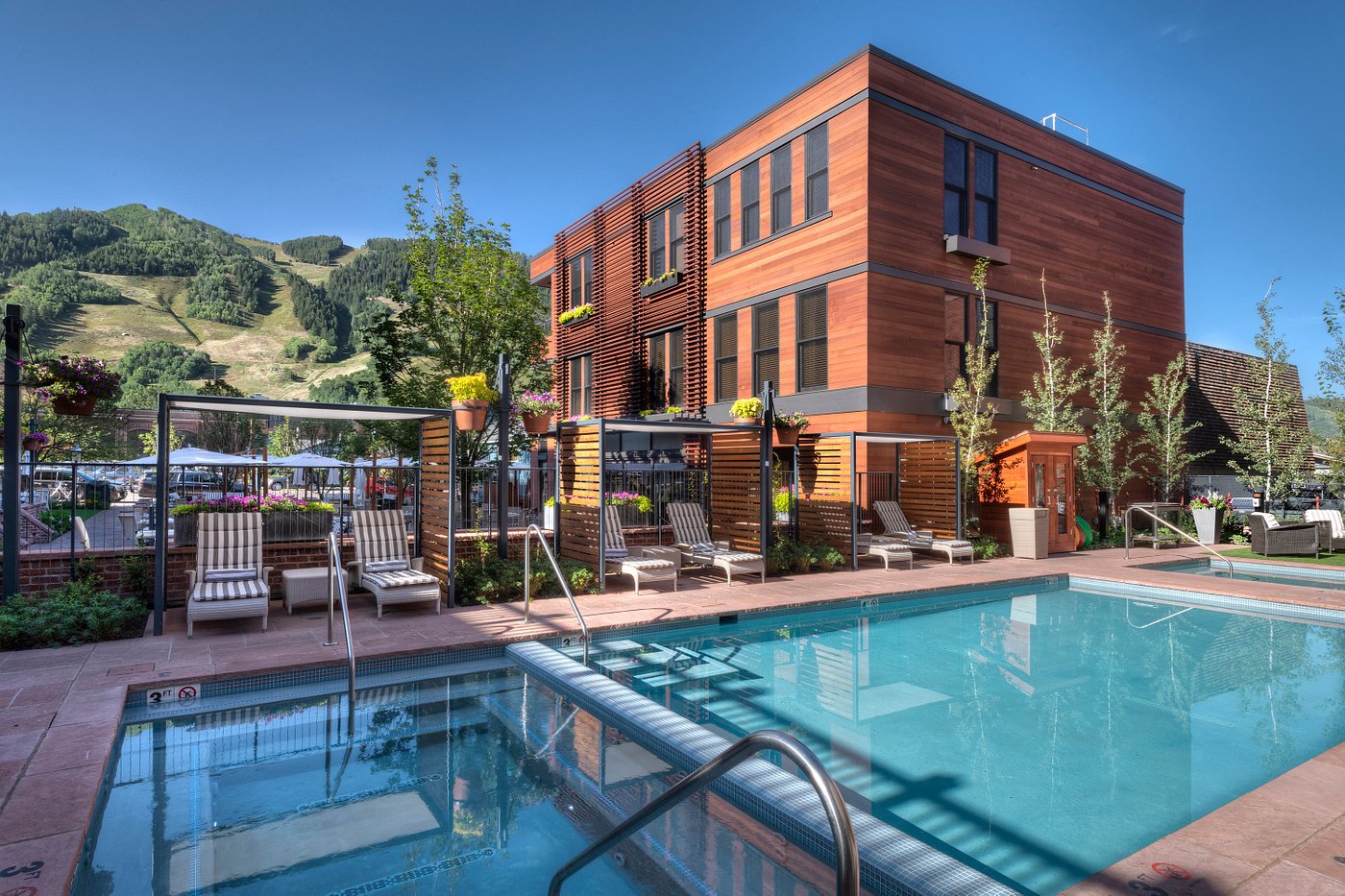 outdoor pool and cabana at hotel jerome