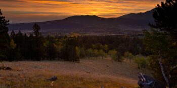 Pikes Peak Sunrise from Grouse Mountain Overlook, Mueller State Park