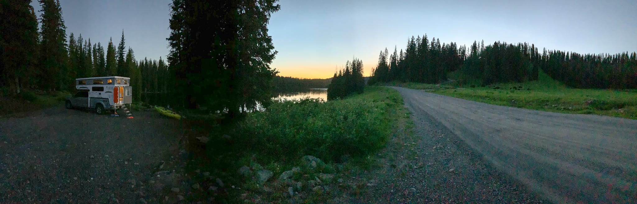 Dusk at Eggleston Lake Campground Grand Mesa National Forest Colorado