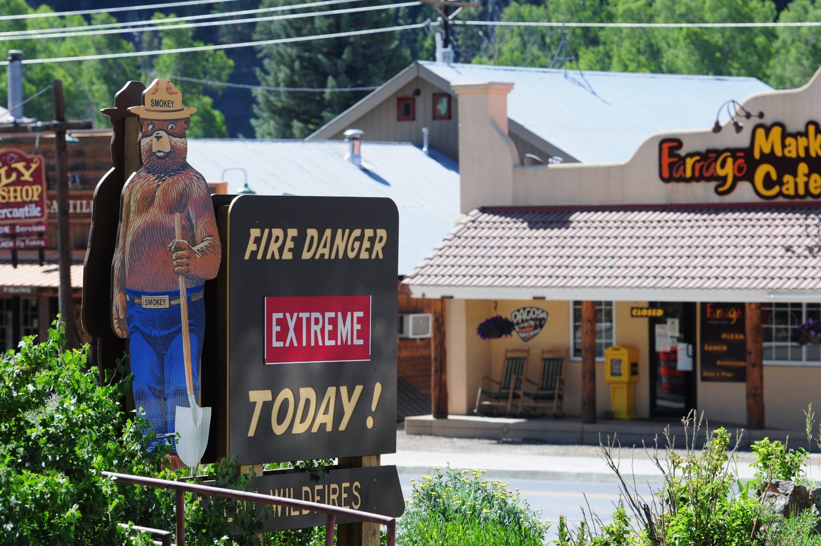 Colorado Fire Danger Sign Extreme Pagosa Springs
