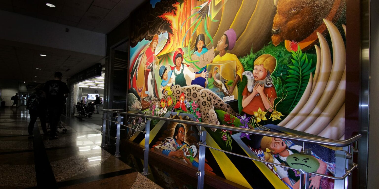 How Denver Airport’s Murals Feed Conspiracy Theorist Painting