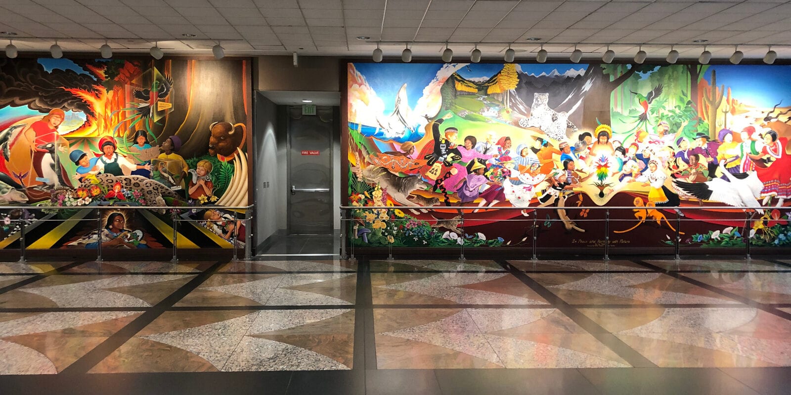 Denver International Airport Mural In Peace and Harmony with Nature. 