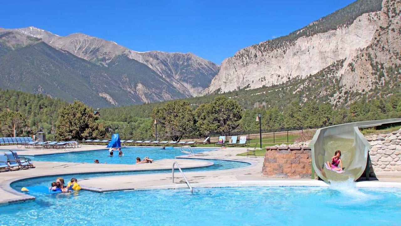 Mount Princeton Hot Springs Upper Swimming Pool Slide Nathrop Colorado