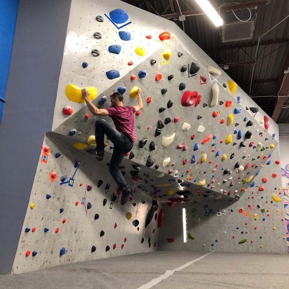 image of someone bouldering