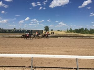 Horse Racing Arapahoe Park Racetrack Aurora CO Crossing Finish Line